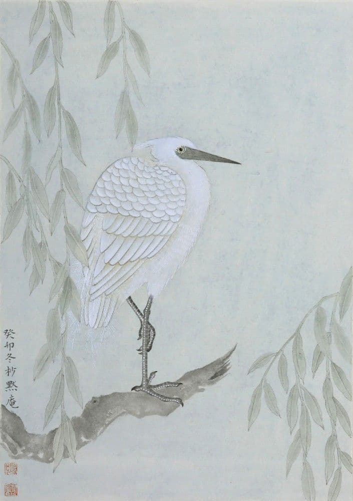 White Egret on Willow Tips