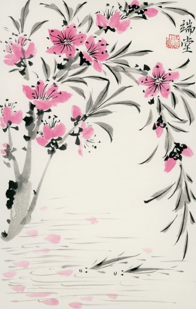 Peach Blossoms and Swimming Fish