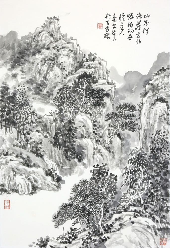 Hermit Monk in the Mountain Ravine